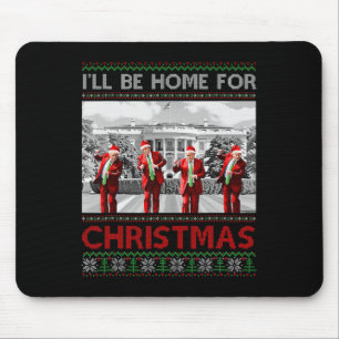 Tapis De Souris Je serai à la maison pour Noël Père Noël drôle Tru