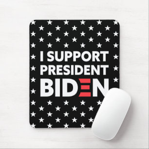 Tapis De Souris Je soutiens le président Biden Stars Motif Black