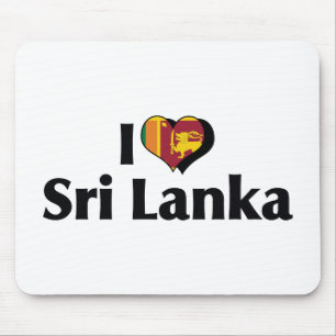 Tapis De Souris Je suis amoureux du drapeau du Sri Lanka