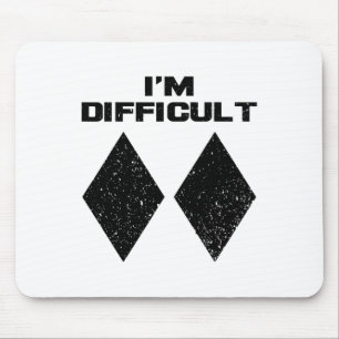 Tapis De Souris Je suis difficile Funny Double Diamants Noirs Ski 