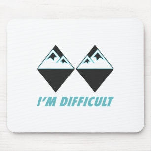 Tapis De Souris Je suis difficile Ski Double Diamants Noirs Colora