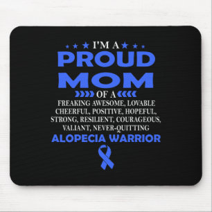 Tapis De Souris Je suis fière maman du guerrier Alopecia t