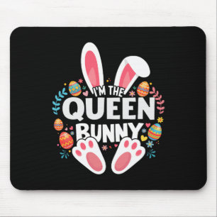 Tapis De Souris Je suis la reine lapin Pâques famille assortie
