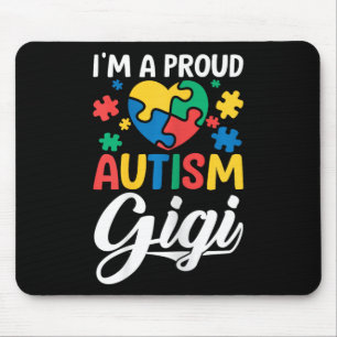 Tapis De Souris Je suis un cœur de Gigi fier Puzzle de sensibilisa