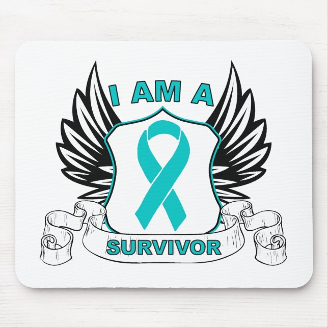 Tapis De Souris Je suis un survivant - Cancer de l'ovaire (Devant)