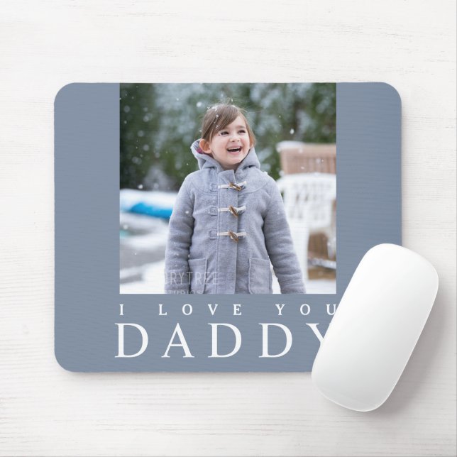 Tapis De Souris Je t'aime papa / Bleu 1 Photo (Avec souris)