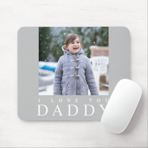 Tapis De Souris Je t'aime Papa Enfant Photo Fête des Pères