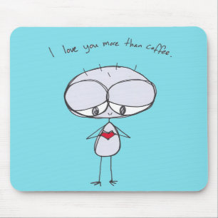 Tapis De Souris je t'aime plus que le mousepad de café