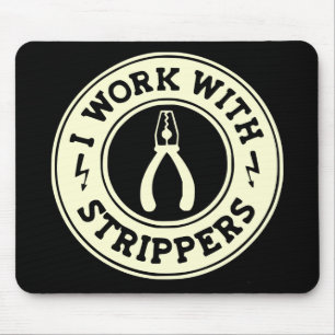 Tapis De Souris Je travaille avec les strip-teaseuses #USAPatriotG