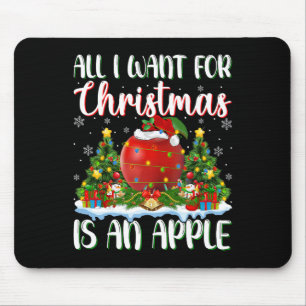 Tapis De Souris Je Veux Pour Noël Est Une Pomme Lumière Arbre De N