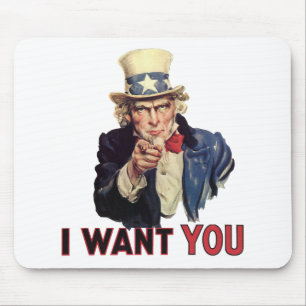 Tapis De Souris Je veux vous, Amérique US/USA, SAD