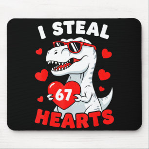 Tapis De Souris Je vole 67 cœurs drôle 67 Saint-Valentin dinosaure
