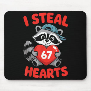 Tapis De Souris Je vole 67 cœurs drôle 67 Saint-Valentin Raton lav