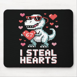 Tapis De Souris Je vole des coeurs T Rex dinosaure drôle Saint Val