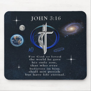 Tapis De Souris Jean 3:16 chrétien 
