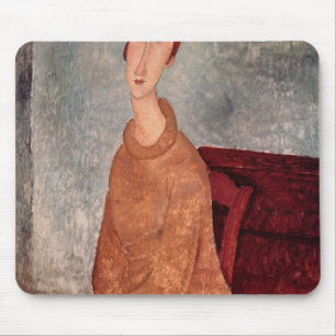 Tapis De Souris Jeanne Hebuterne dans un pullover jaune, 1918-19
