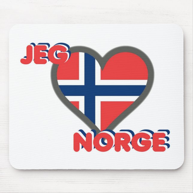 Tapis De Souris Jeg Elsker Norge (amour Norvège d'I) (Devant)