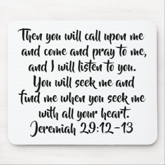 Tapis De Souris Jérémie 29:12-13 Elégant Chercher Dieu Bible Verse