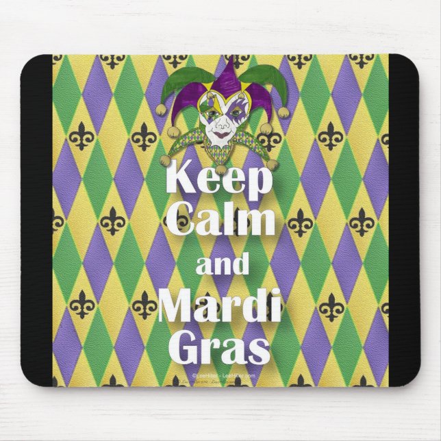 Tapis De Souris Jester Mask Keep Calm and Mardi Gras (Devant)