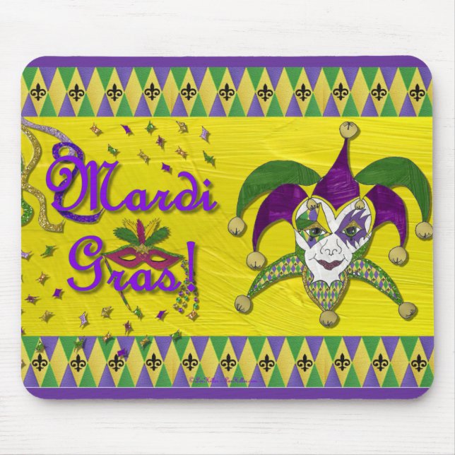 Tapis De Souris Jester Mask Mardi Gras Arlequin (Devant)
