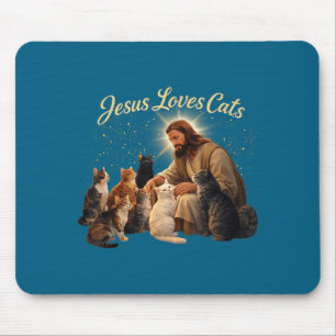 Tapis De Souris Jésus aime les chats chrétien amateur de chats Jés