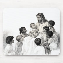 Jésus assis avec des enfants
