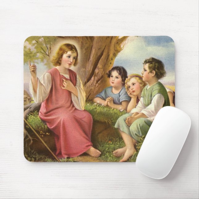 Tapis De Souris Jésus Christ Enseigner les enfants, Religion Vinta (Avec souris)