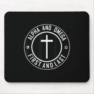Tapis De Souris Jésus Croix Cercle Drôle Alpha Et Oméga - Premier 