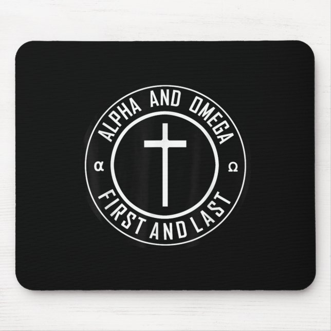 Tapis De Souris Jésus Croix Cercle Drôle Alpha Et Oméga - Premier  (Devant)