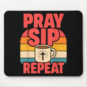 Tapis De Souris Jésus drôle Café Foi chrétienne