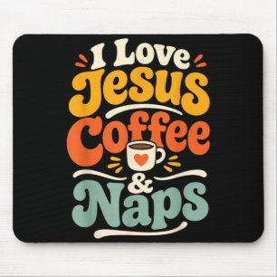 Tapis De Souris Jésus drôle Café Foi chrétienne Prière du matin