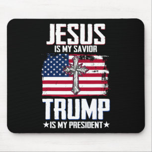 Tapis De Souris Jésus est mon sauveur Trump est mon président 2