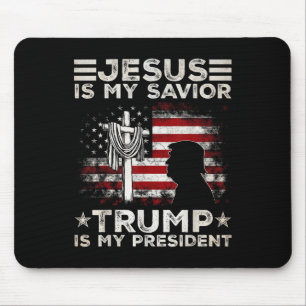 Tapis De Souris Jésus Est Mon Sauveur Trump Est Mon Président 2024