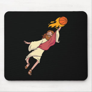 Tapis De Souris Jésus Jouant Au Basket