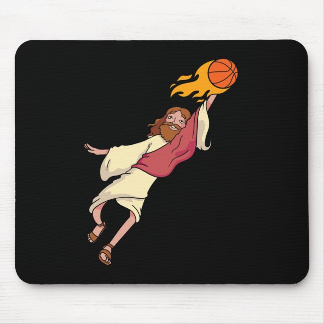 Tapis De Souris Jésus Jouant Au Basket (Devant)