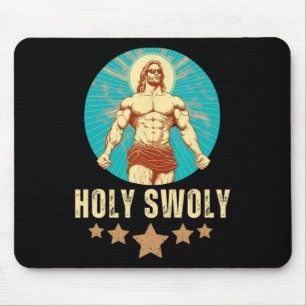 Tapis De Souris Jésus musculation Fitness Saint Swoly Drôle Gym