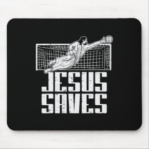Tapis De Souris Jesus Sauve Football Chrétien Gardien de but