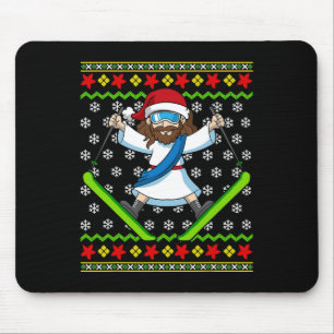 Tapis De Souris Jésus Ski Vilain Noël Ski Garçons Filles Jeune K