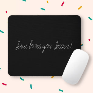 Tapis De Souris Jésus t'aime (ajouter un nom ou supprimer)