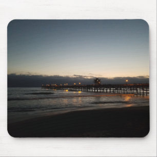 Tapis De Souris jetée de san clemente la nuit océan californie