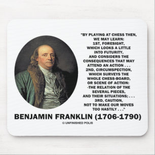 Tapis De Souris Jeu de la citation de Benjamin Franklin de