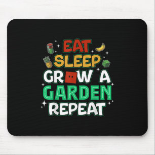 Tapis De Souris Jeu Drôle Manger Dormir Croissance Un Jardin Répét