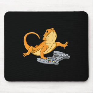 Tapis De Souris Jeu Vidéo de Joueur Lézard Dragon à harnais Gecko