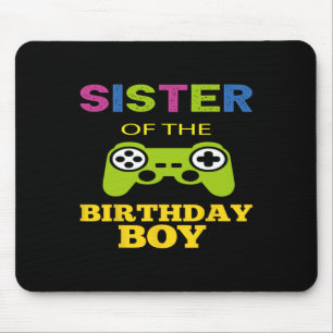 Tapis De Souris Jeu vidéo de la sœur du garçon d'anniversaire corr