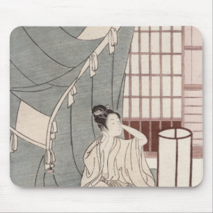 Tapis De Souris Jeune femme se mettant à genoux par sa