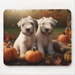 Tapis De Souris Jeune Terrier Wheaten Délice d'Automne Citrouille