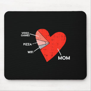 Tapis De Souris Jeux vidéo pour enfants Pizza Wifi Maman Cœur Enfa
