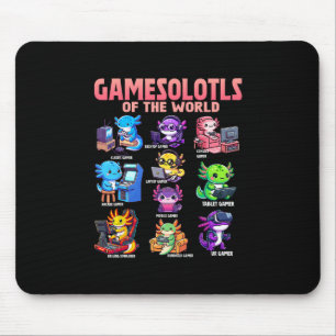 Tapis De Souris Jeuxaxolotls Du Monde Divers Axolotl Gamer Ani