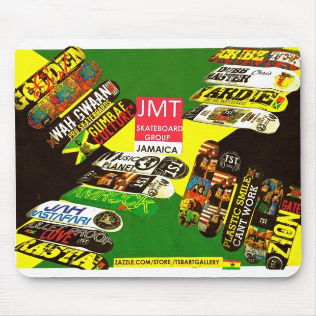 TAPIS DE SOURIS JMT SKATEBOARD  JAMAÏQUE (Devant)