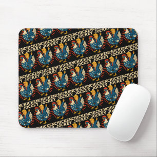 Tapis De Souris Jockey de poulet Trump Mème amusant
